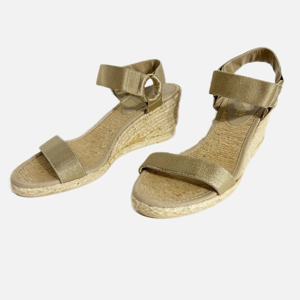 Lauren Ralph Lauren Ilene jute wedge sandal elastic strap toed buckle closure